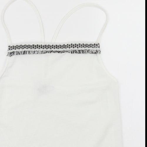 NEXT Womens White  Polyester Basic Tank Size 10 Off the Shoulder