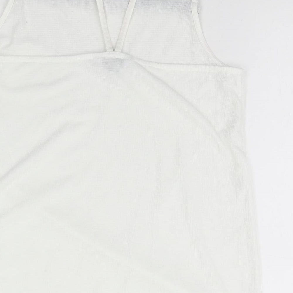 NEXT Womens White  Polyester Basic Tank Size 10 Off the Shoulder