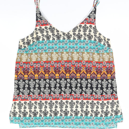 Papaya Womens Multicoloured Floral Polyester Basic Tank Size 18 Halter