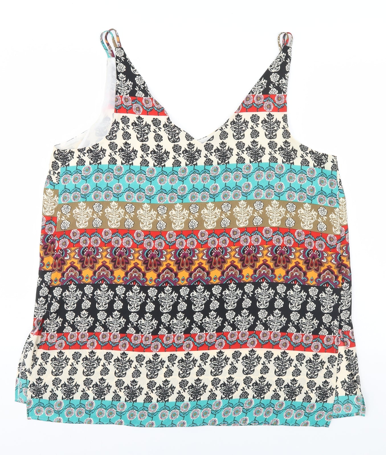 Papaya Womens Multicoloured Floral Polyester Basic Tank Size 18 Halter