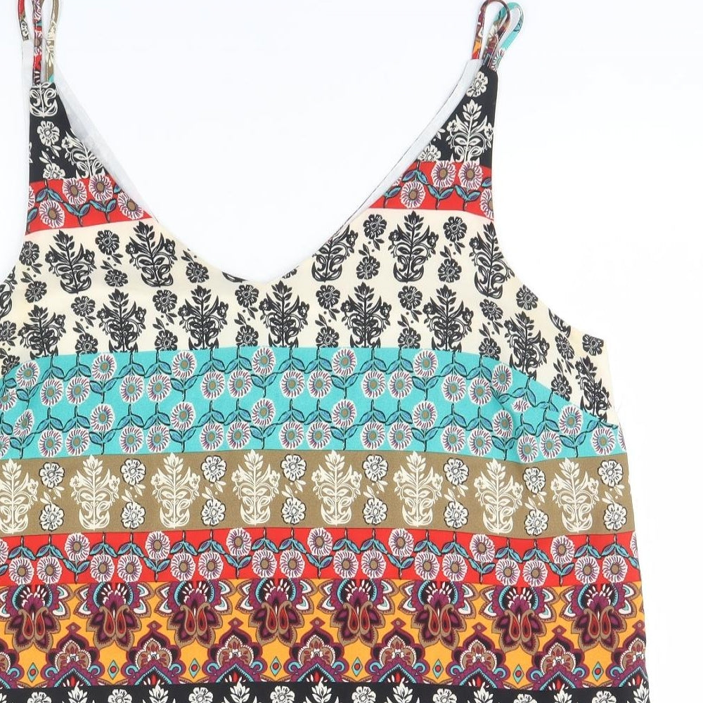 Papaya Womens Multicoloured Floral Polyester Basic Tank Size 18 Halter