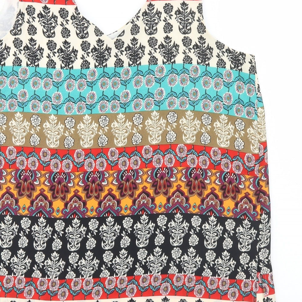 Papaya Womens Multicoloured Floral Polyester Basic Tank Size 18 Halter