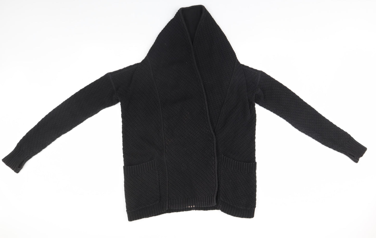 Preworn Womens Black High Neck   Cardigan Jumper