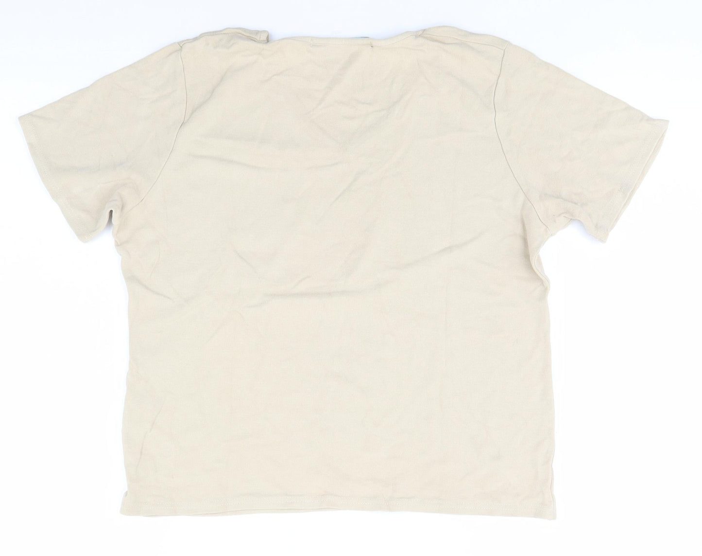 AMARANTO Womens Green  Viscose Basic T-Shirt Size 16 V-Neck