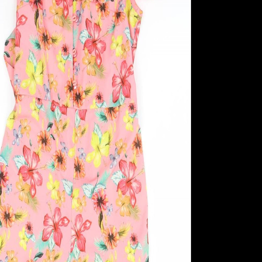 NEXT Girls Pink Floral Polyester Jumpsuit One-Piece Size 11 Years