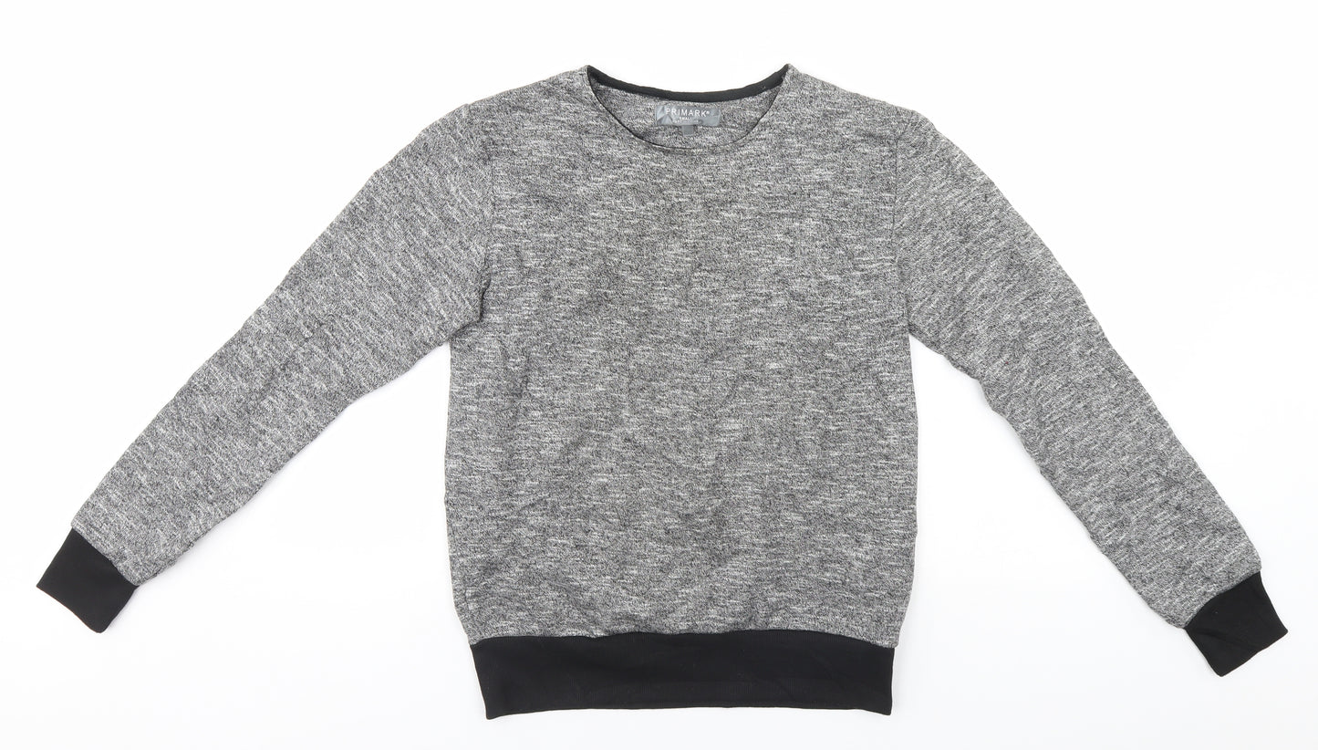 Primark Mens Silver Round Neck  Polyester Pullover Jumper Size S
