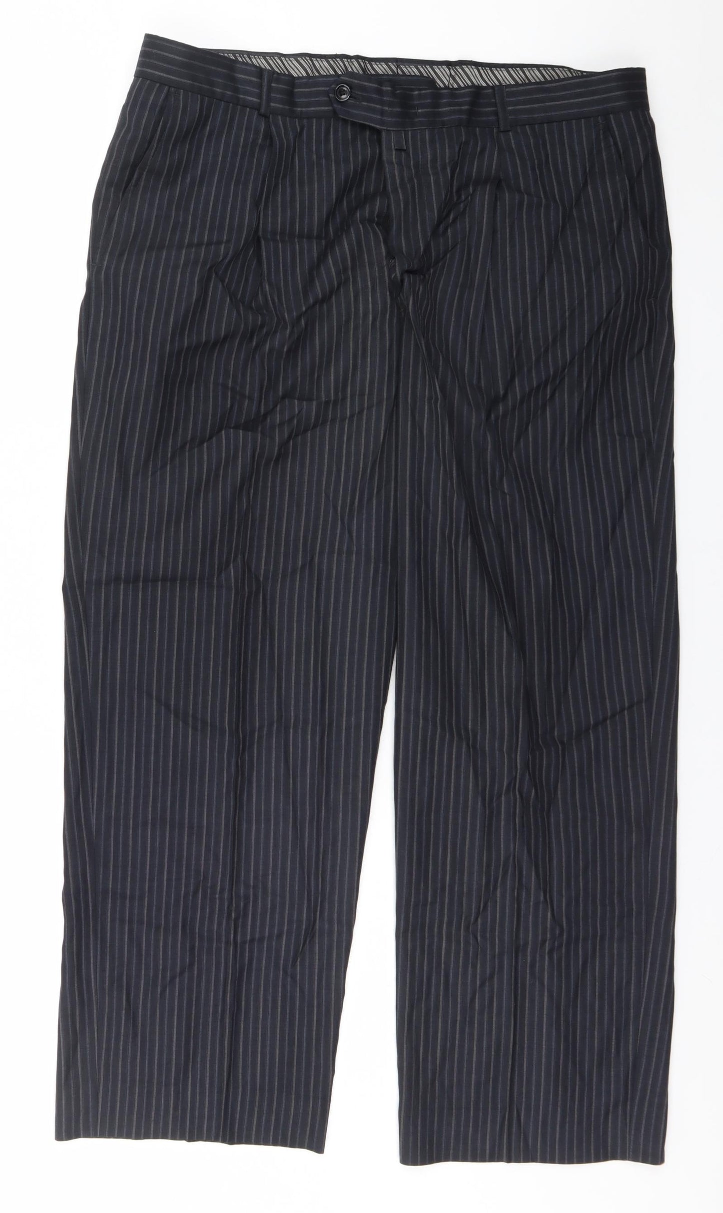 Zacarello Womens Grey Striped  Trousers  Size 22 L28 in Regular