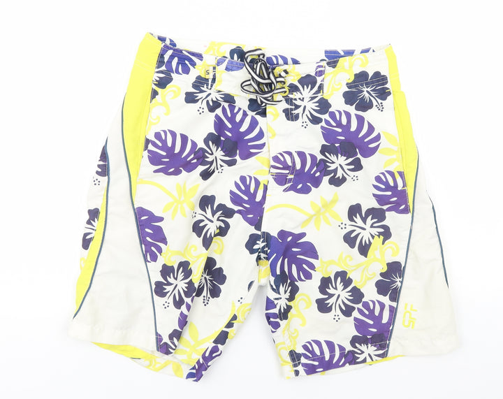 Springfield Mens Multicoloured Floral Polyester Athletic Shorts Size S L6 in Regular