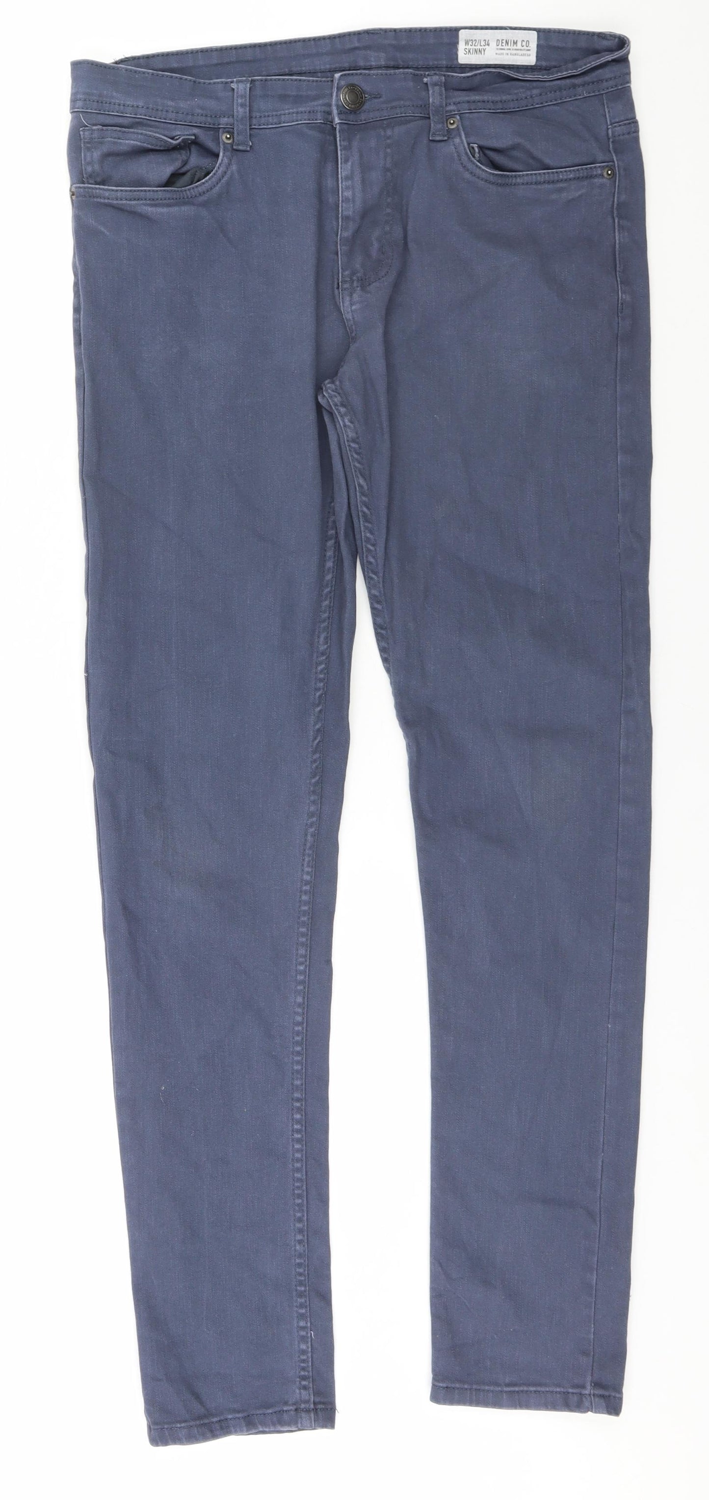 Denim & Co. Mens Blue  Cotton Skinny Jeans Size 32 in L30 in Regular