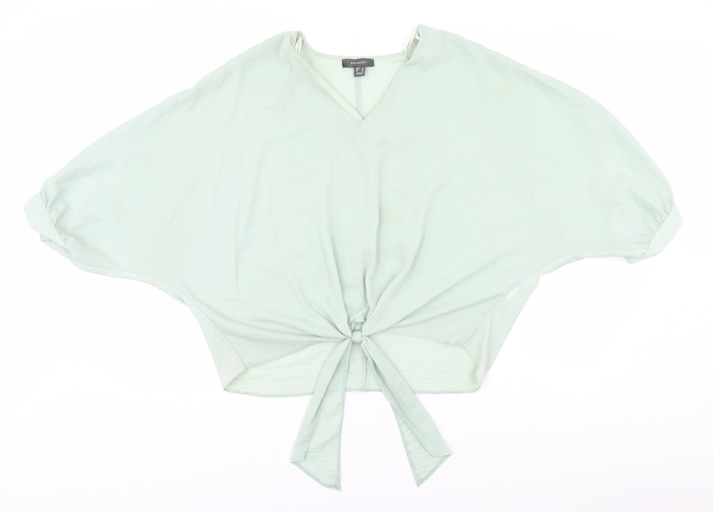 Primark Womens Green  Polyester Basic Blouse Size 18 V-Neck