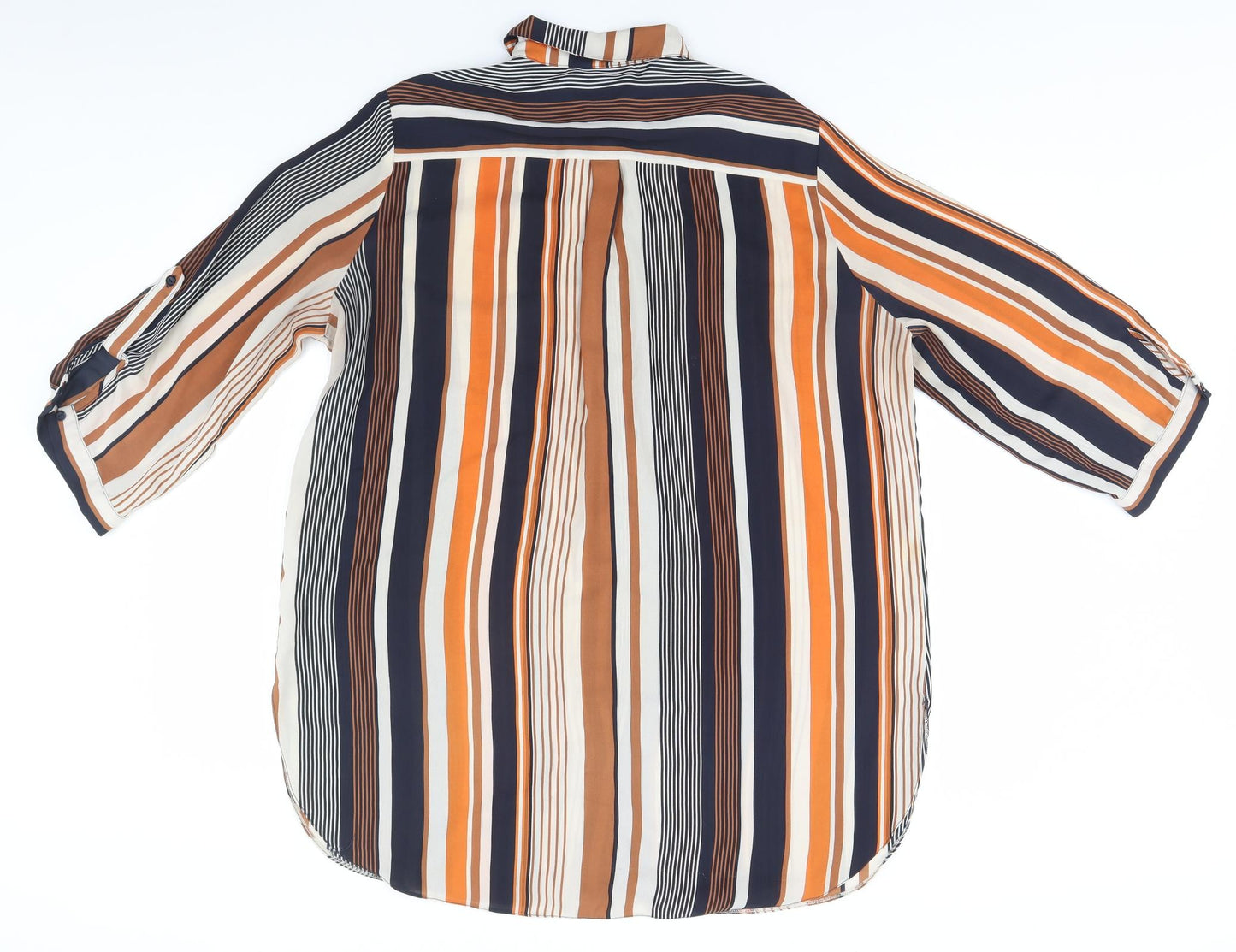 Wallis Mens Multicoloured Striped Polyester  Button-Up Size L Collared