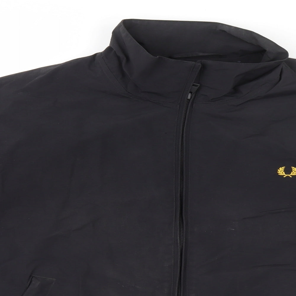 Fred Perry Mens Black   Rain Coat Coat Size L
