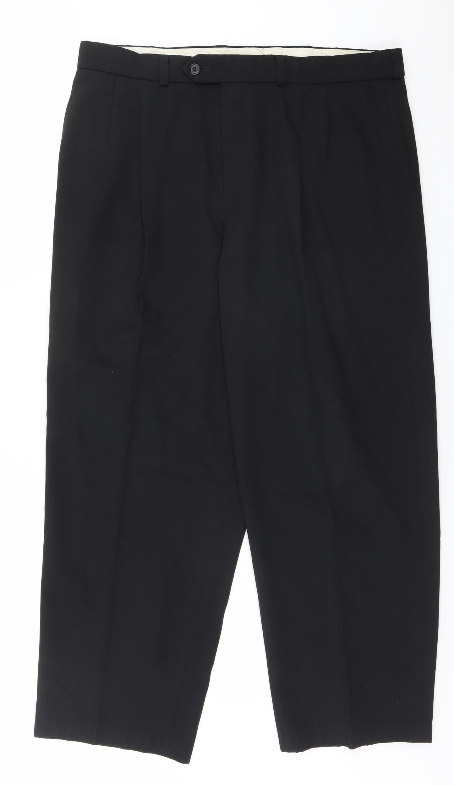 George Mens Black  Polyester Trousers  Size 36 in L26 in Regular