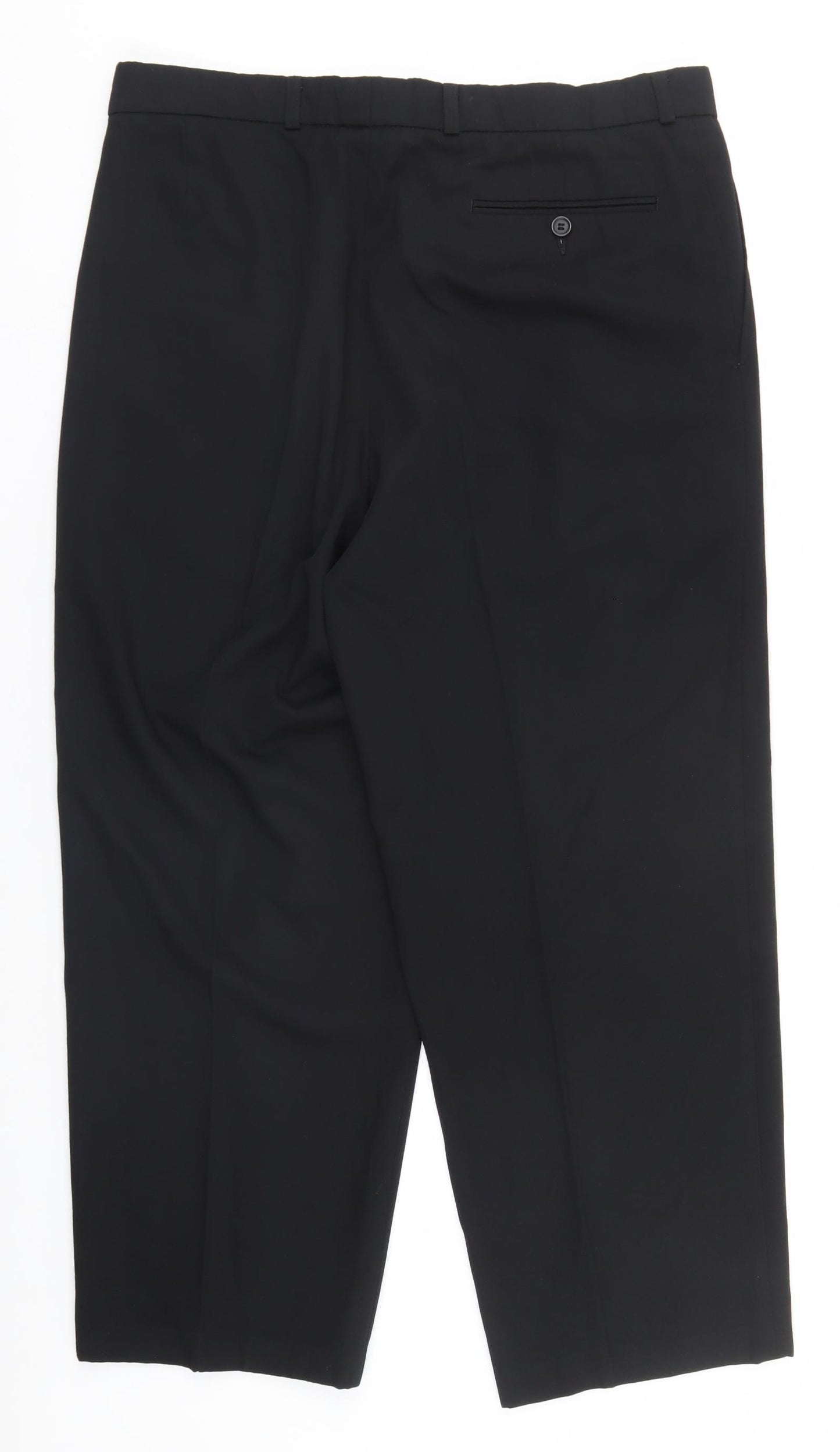 George Mens Black  Polyester Trousers  Size 36 in L26 in Regular
