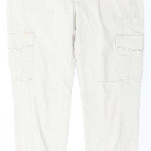 Yessica Womens Beige  Cotton Trousers  Size 10 L26 in Regular