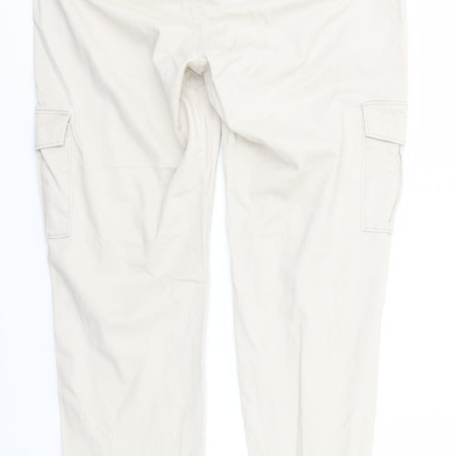 Yessica Womens Beige  Cotton Trousers  Size 10 L26 in Regular