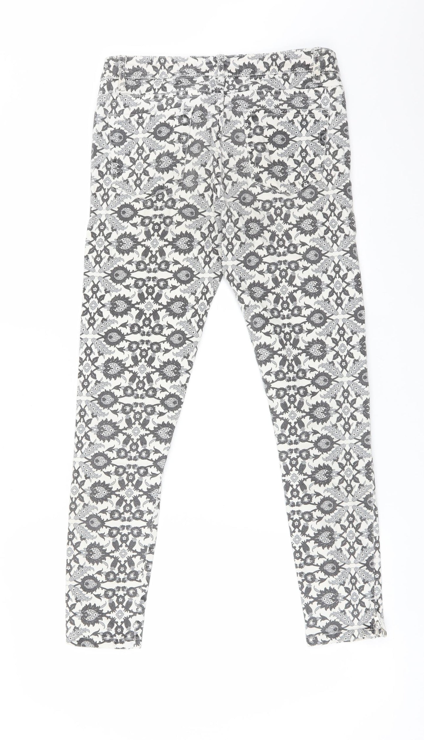 Zara Womens Multicoloured Floral  Skinny Jeans Size 30 L26 in Regular