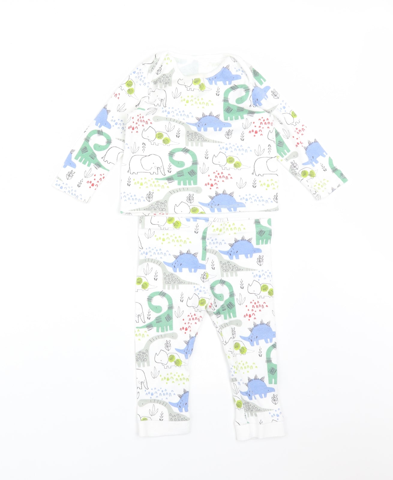 F&F Baby Multicoloured Animal Print Cotton Trousers Set Outfit/Set Size 12-18 Months   - ANIMALS