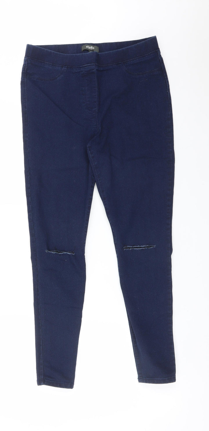 Studio Womens Blue  Cotton Jegging Jeans Size 12 L27 in Regular