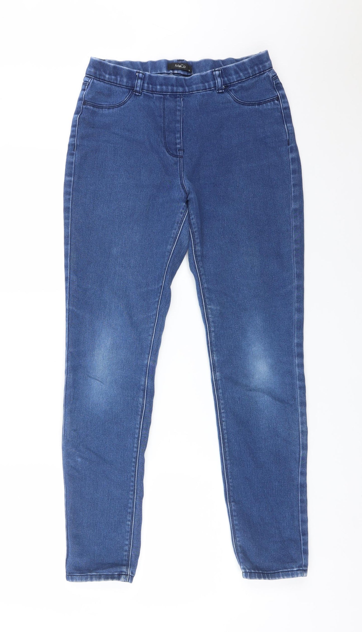 M&Co Womens Blue  Cotton Jegging Jeans Size 10 L29 in Regular