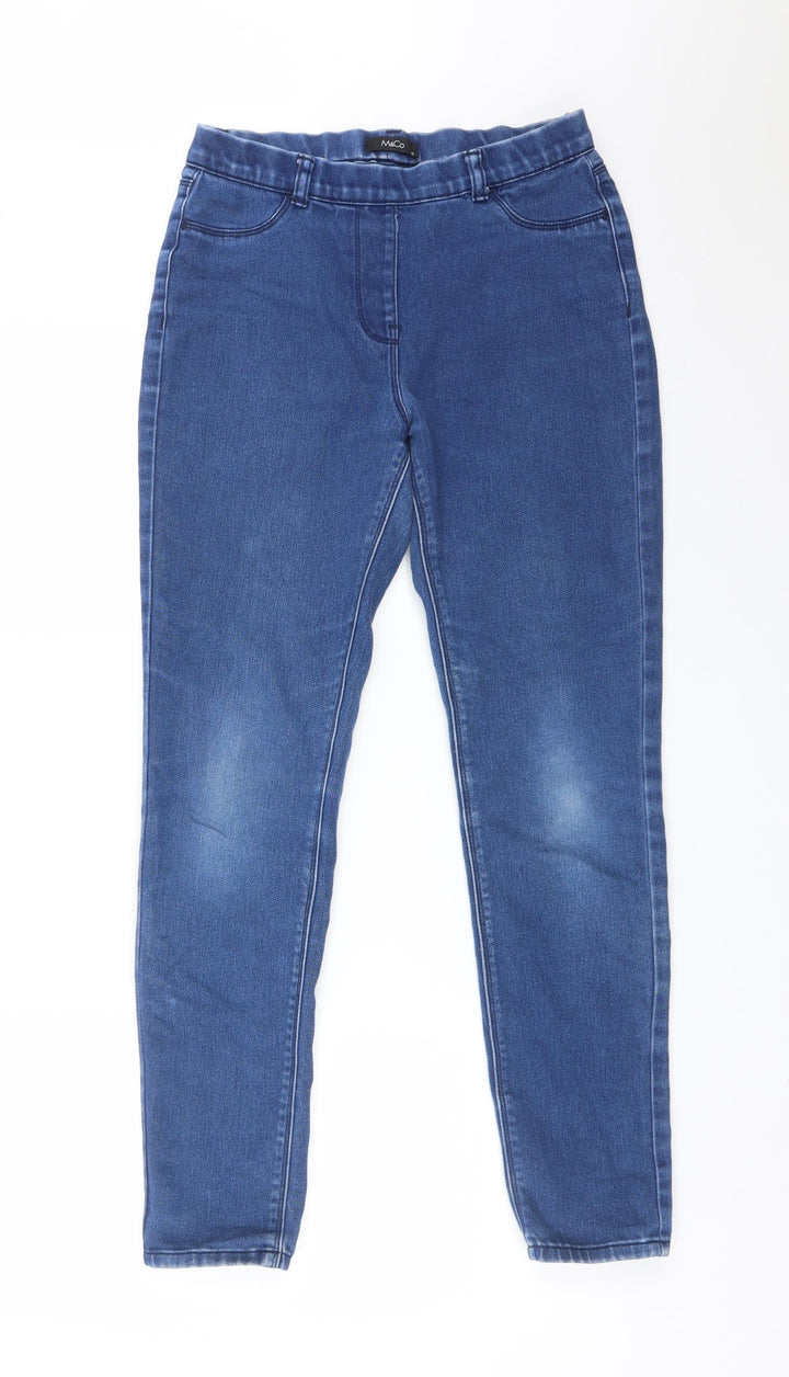 M&Co Womens Blue Cotton Jegging Jeans Size 10 L29 in Regular