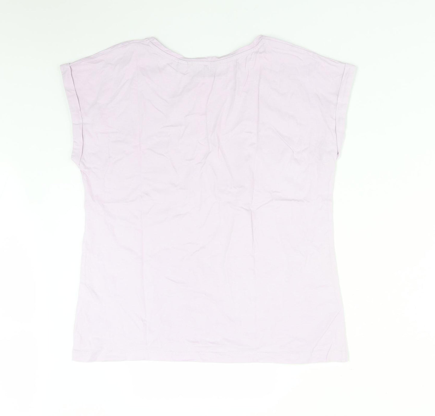 Dorothy Perkins Womens Purple  Cotton Basic T-Shirt Size 12 Round Neck