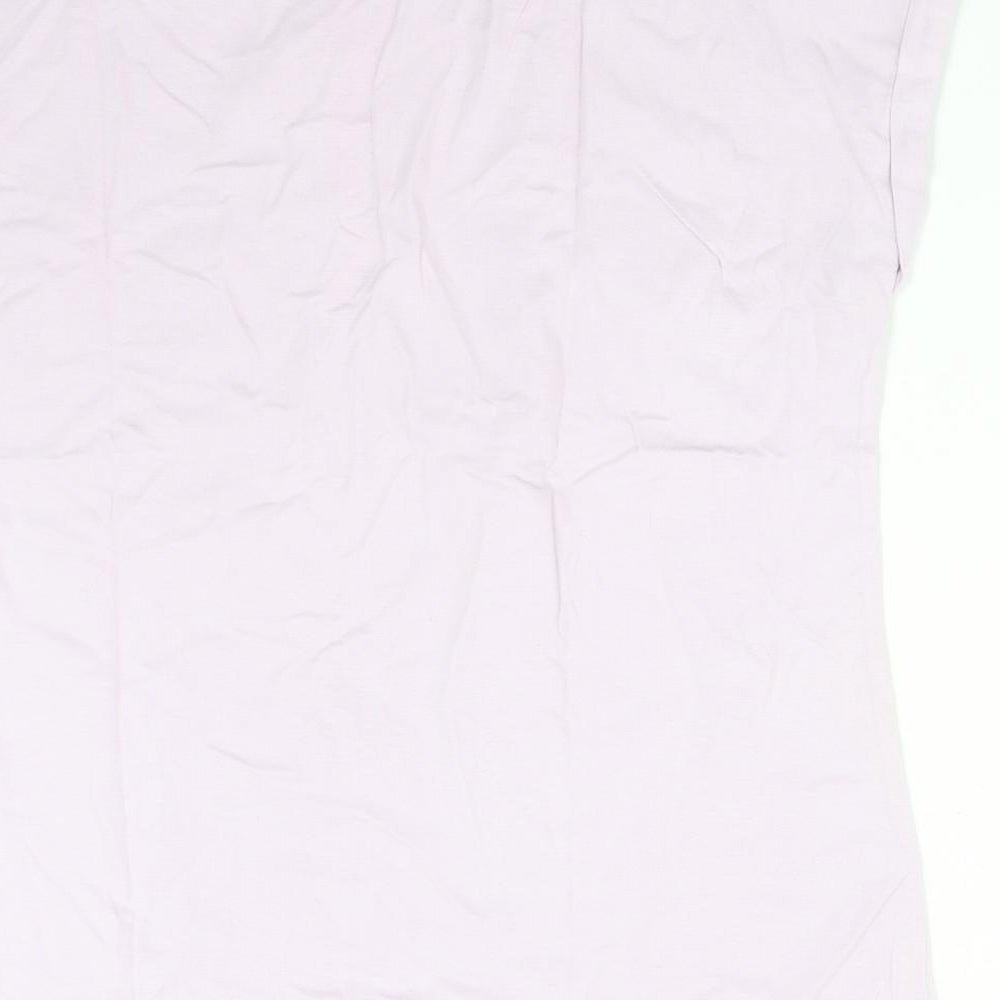 Dorothy Perkins Womens Purple  Cotton Basic T-Shirt Size 12 Round Neck