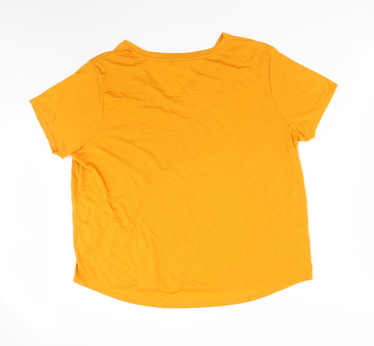 Papaya Womens Orange  Polyester Basic T-Shirt Size 20 V-Neck