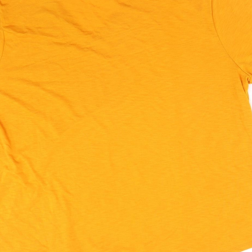 Papaya Womens Orange  Polyester Basic T-Shirt Size 20 V-Neck