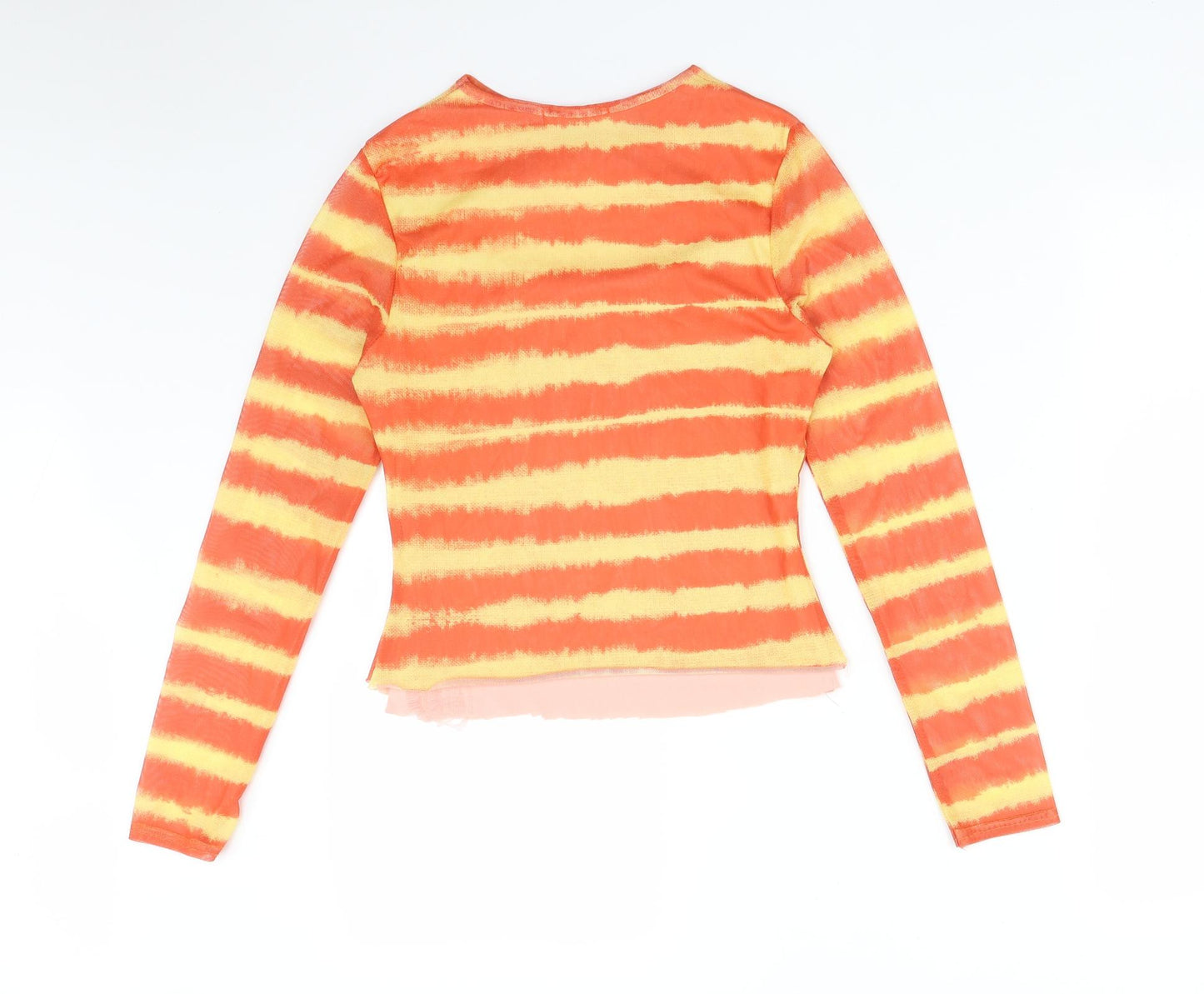 ROKOKO Womens Multicoloured Striped  Basic T-Shirt Size M Round Neck