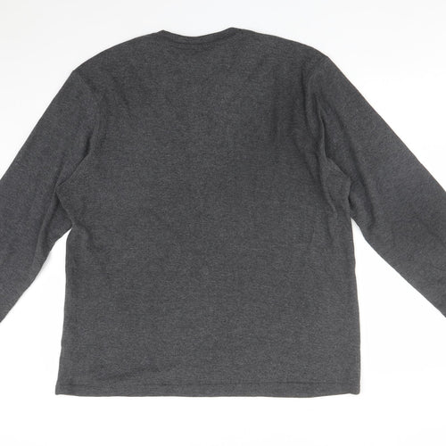 BHS Mens Grey Solid Polyester  Pyjama Top Size M