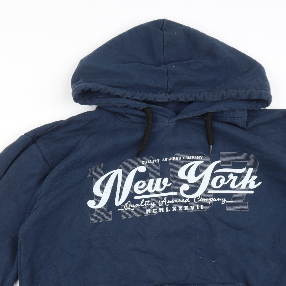 PEP&CO Mens Blue  Cotton Pullover Hoodie Size L   - NEW YORK