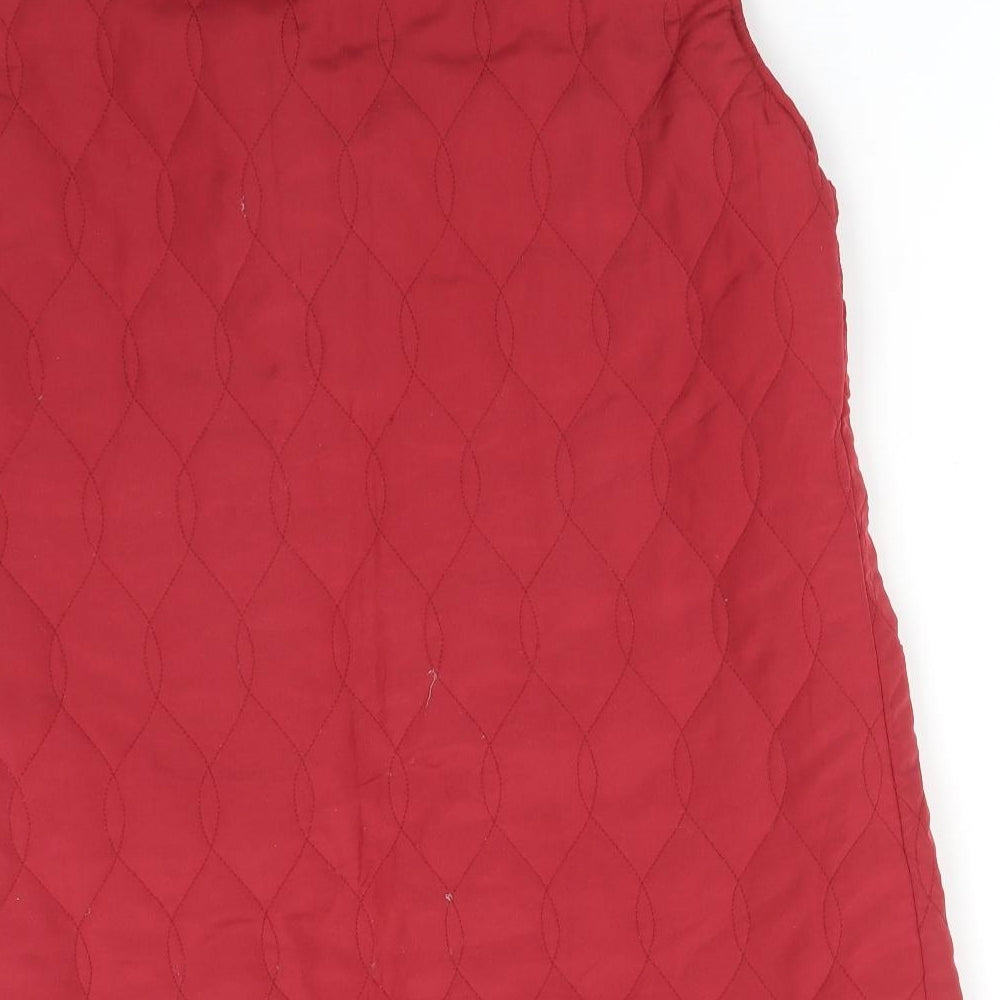 ANNE DE LANCAY Womens Red Geometric  Gilet Jacket Size 16