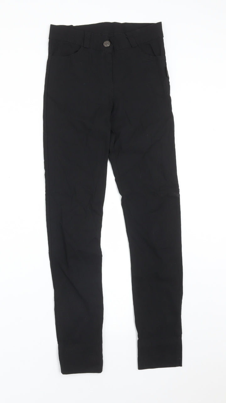 Reverse Girls Black Polyester Dress Pants Trousers Size 11-12 Years Regular