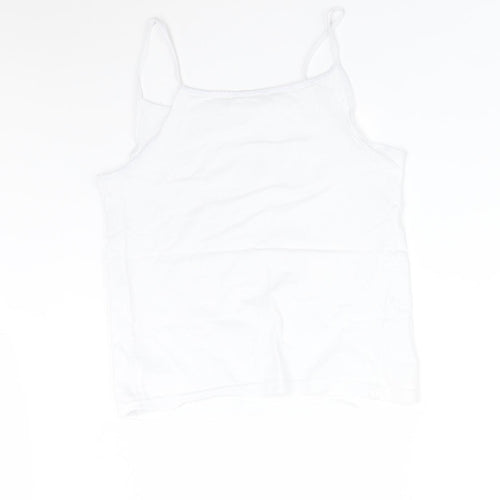 Primark Girls White  Cotton Camisole T-Shirt Size 10-11 Years