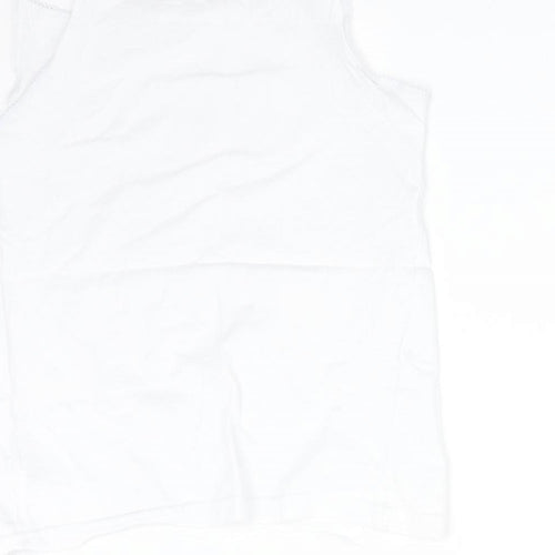 Primark Girls White  Cotton Camisole T-Shirt Size 10-11 Years