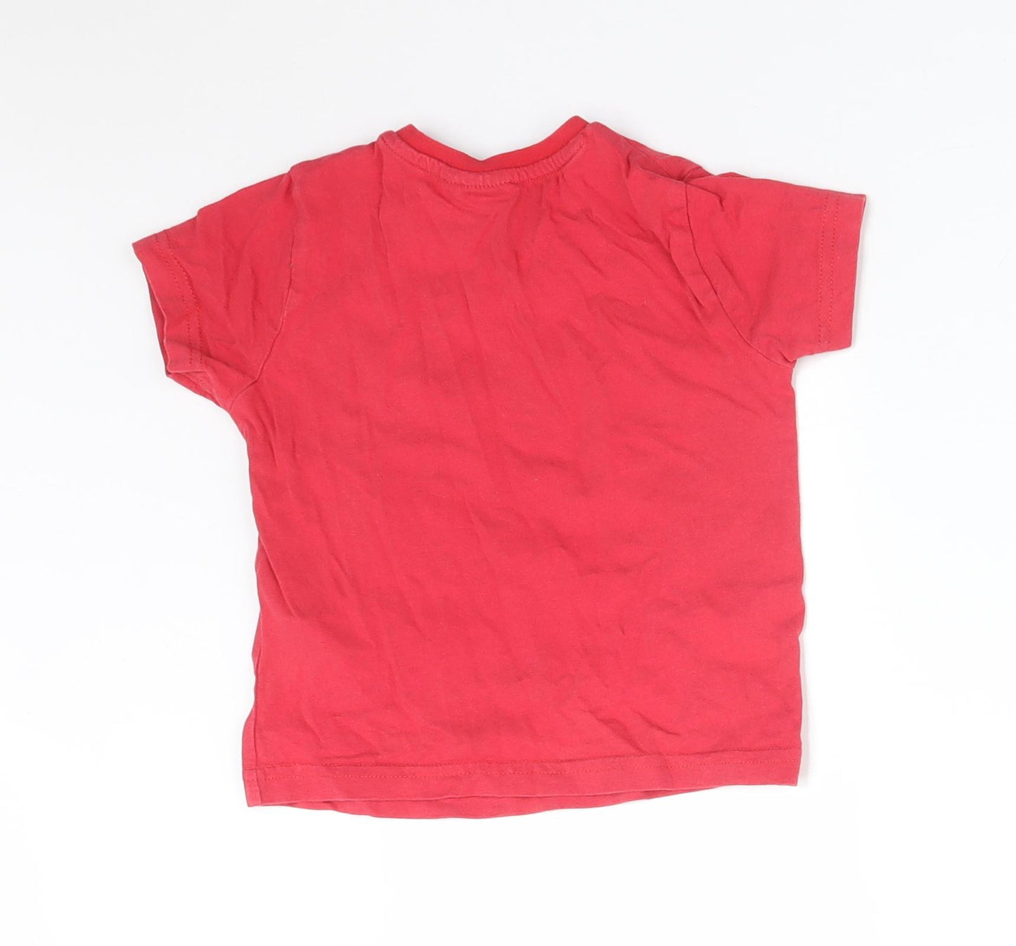 Primark Baby Red  Cotton Basic T-Shirt Size 18-24 Months Round Neck  - STAR WARS THE FORCE IS STRONG WITH THIS ONE