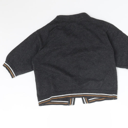 NEXT Baby Grey  Cotton Cardigan Jumper Size 6-9 Months