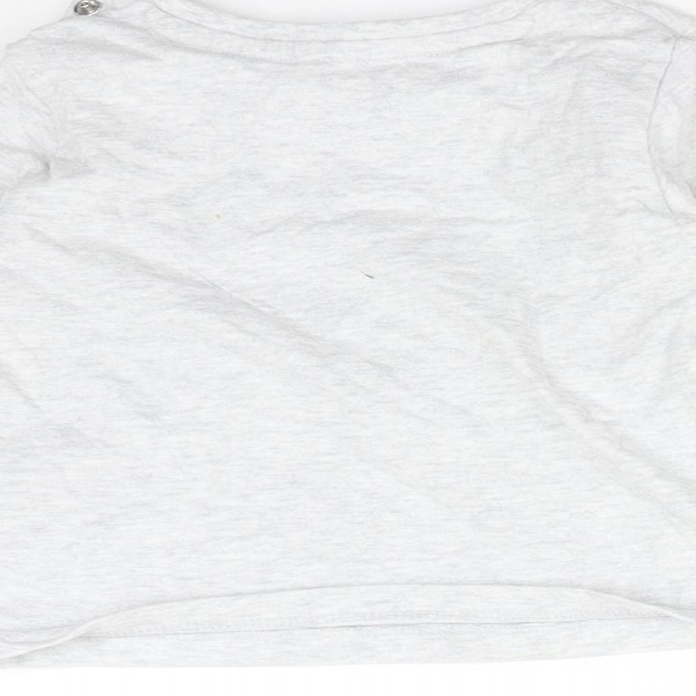 M&S Baby Grey  Cotton Basic T-Shirt Size 9-12 Months Round Neck  - COME PLAY IN THE PARK