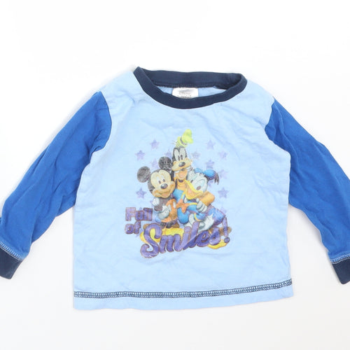 Disney Baby Blue  Cotton Basic T-Shirt Size 6-9 Months Round Neck  - FULL OF SMILES