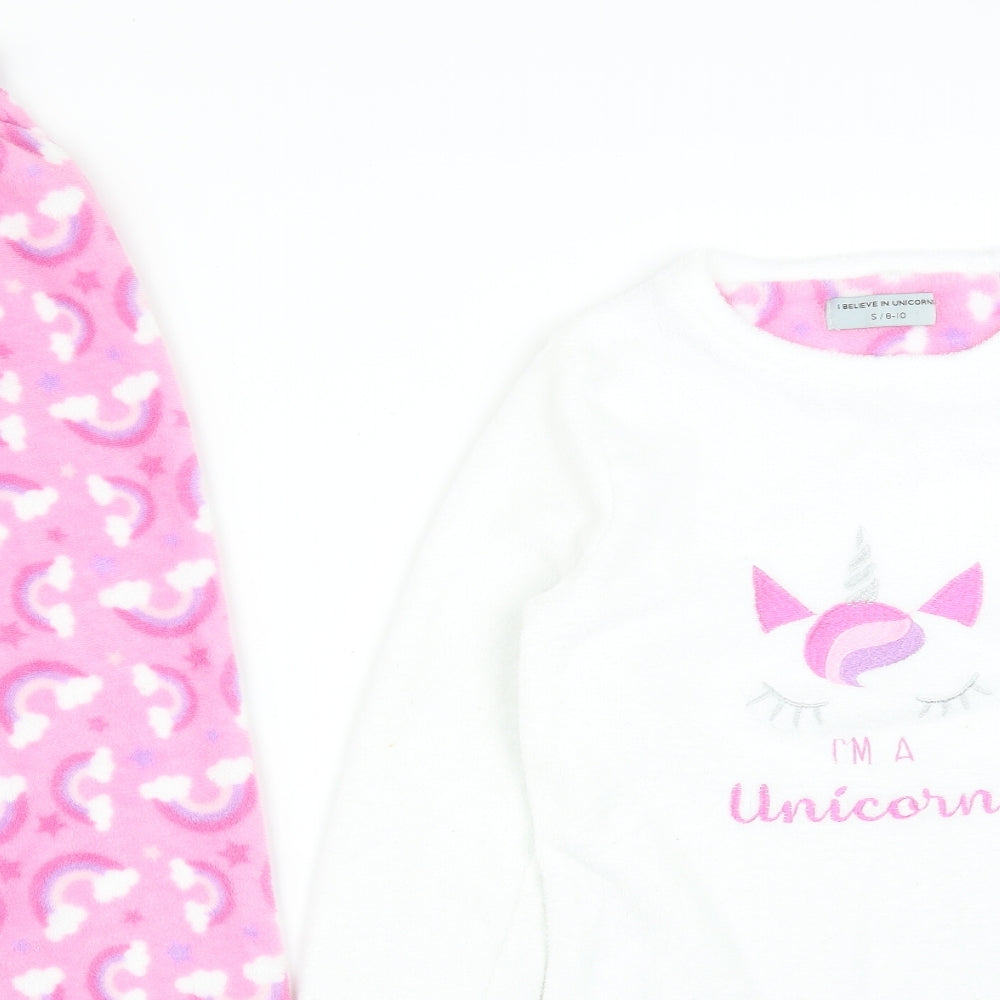 I BELIEVE IN UNICORNS Womens Multicoloured Solid Polyester  Pyjama Set Size S   - I AM A UNICORN    RAINBOWS