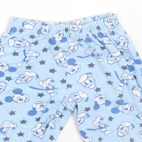 Disney Boys Blue Solid Cotton  Pyjama Pants Size 6-9 Months   - DISNEY