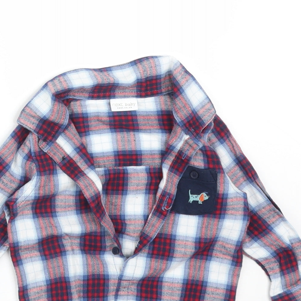 NEXT Boys Multicoloured Check Cotton Babygrow One-Piece Size 6-9 Months