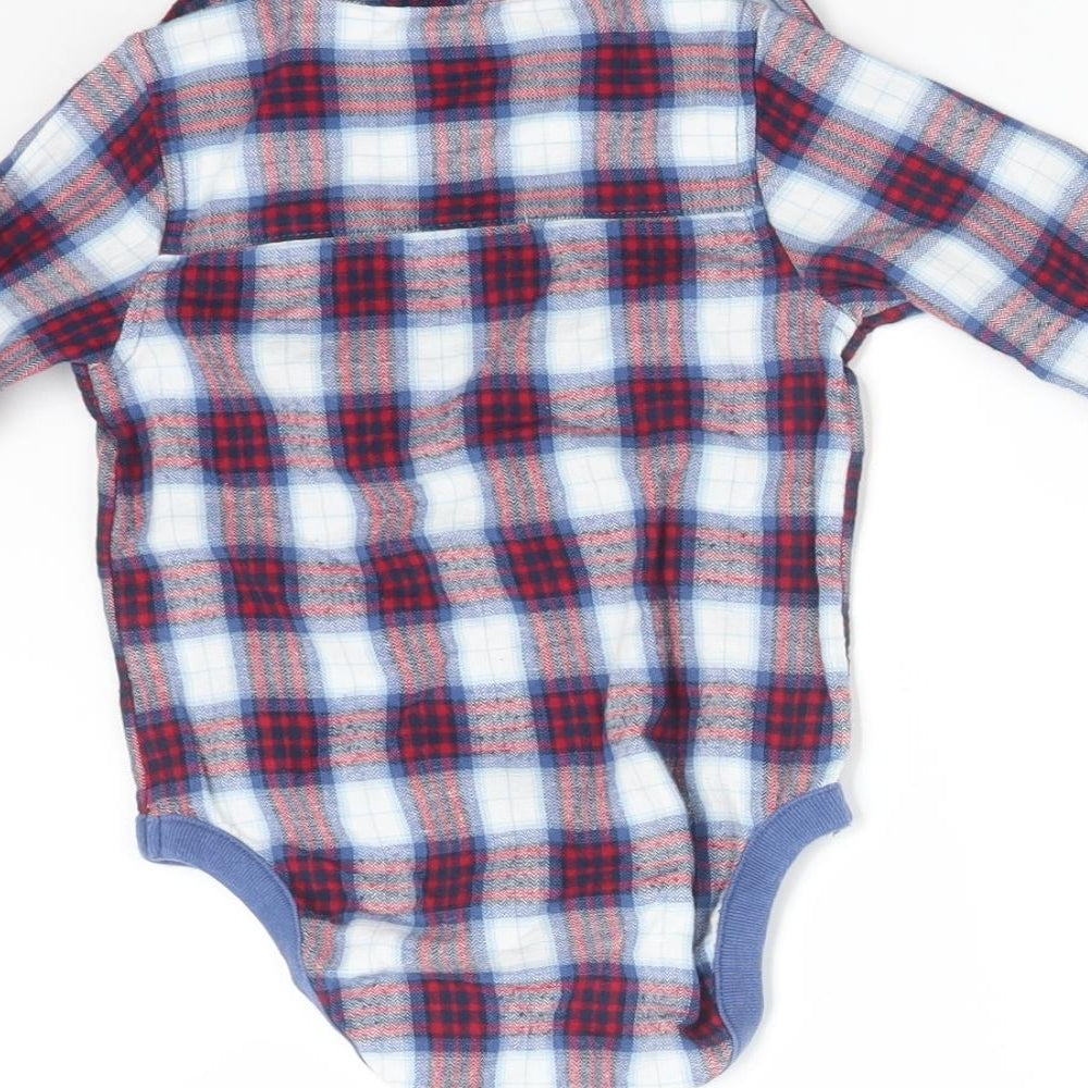 NEXT Boys Multicoloured Check Cotton Babygrow One-Piece Size 6-9 Months
