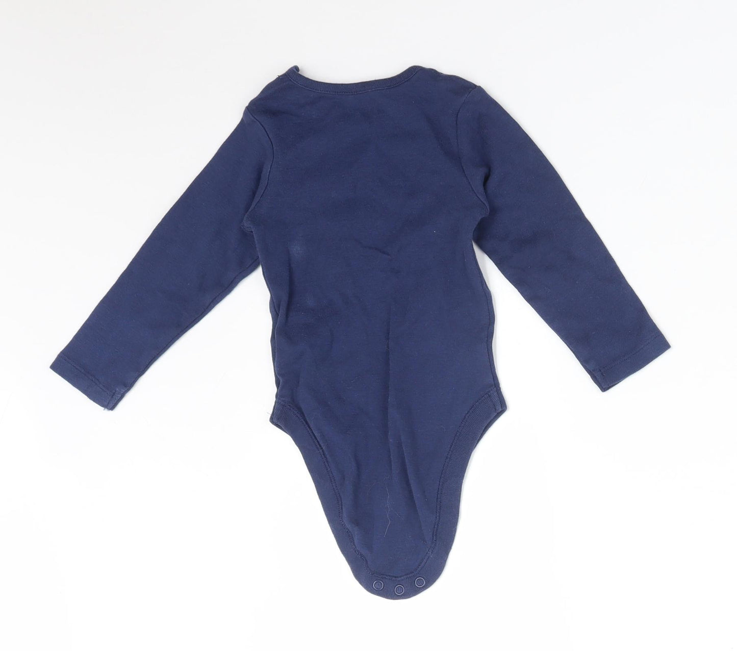 M&S Boys Blue  Cotton Babygrow One-Piece Size 9-12 Months