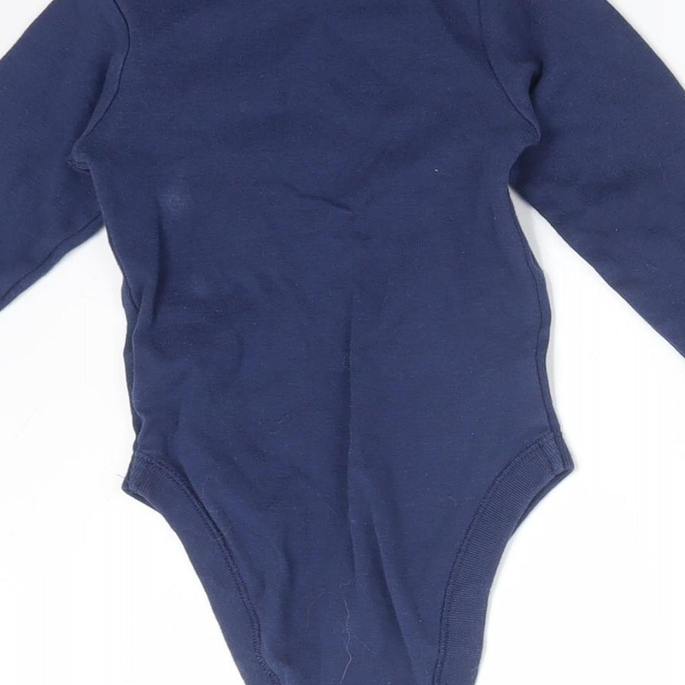 M&S Boys Blue  Cotton Babygrow One-Piece Size 9-12 Months
