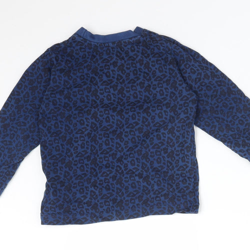 Matalan Girls Blue Animal Print Cotton Basic T-Shirt Size 18-24 Months Round Neck