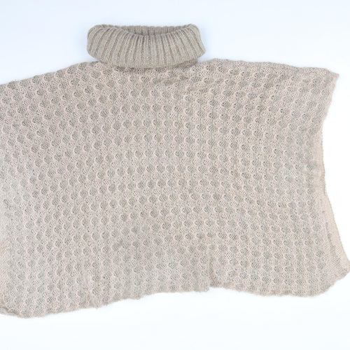 F&F Womens Beige Argyle/Diamond  Jacket Poncho Size M