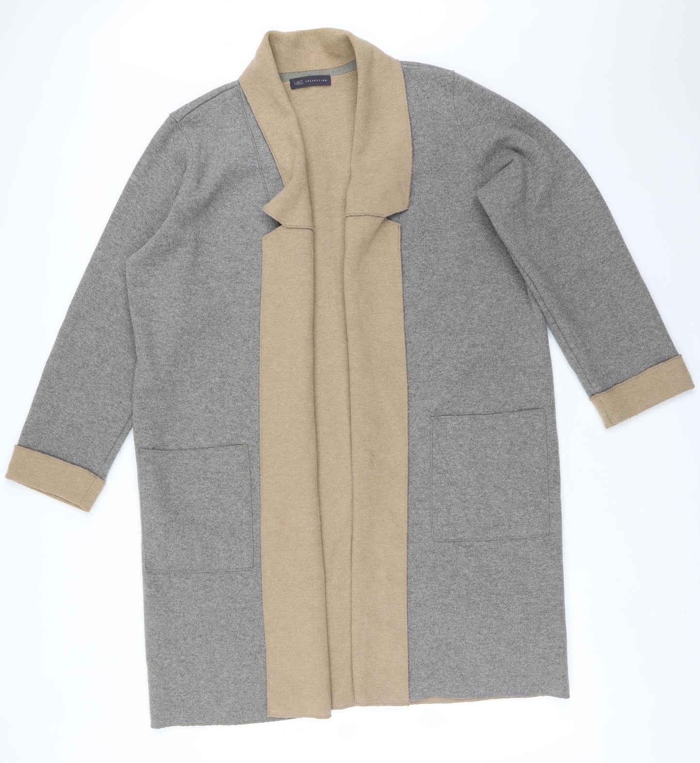 M&S Womens Grey   Overcoat Coat Size XL