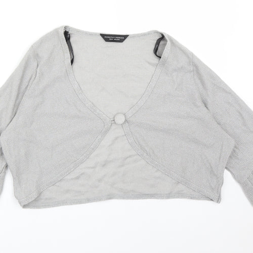 Dorothy Perkins Womens Silver V-Neck  Acrylic Cardigan Jumper Size 20